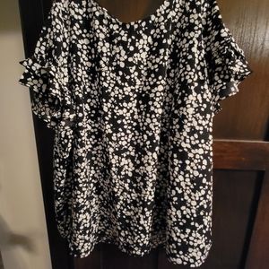Black and White Blouse